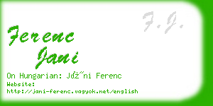 ferenc jani business card